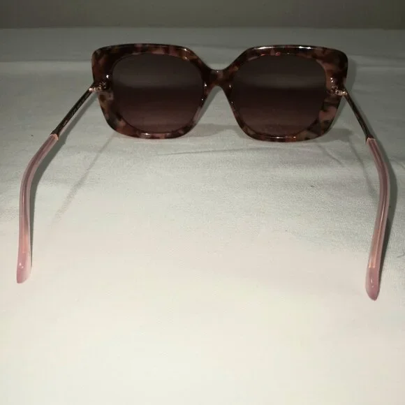 TED BAKER LONDON BROWN TORTOISE SHELL CAT EYE WOMENS SUNGLASSES WITH CASE